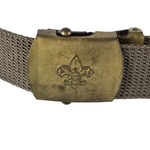 BSA Boy Scouts America Web Army Green Canvas Belt w/ Buckle 34” Adjustable